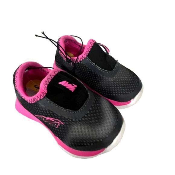 AVIA AVI BREEZE TODDLER GIRLS’ RUNNING SHOE, Black/Pink, Sz. 5 - Picture 2 of 8